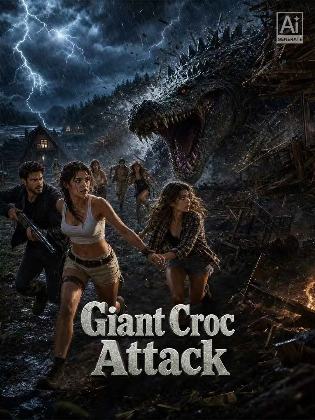 Cover of the miniseries Giant Croc Attack
