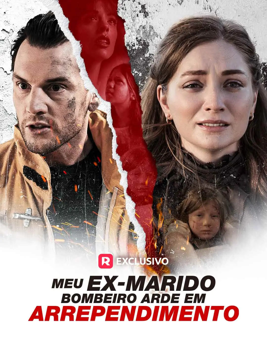 Capa da minissérie Meu Ex-marido Bombeiro Arde em Arrependimento