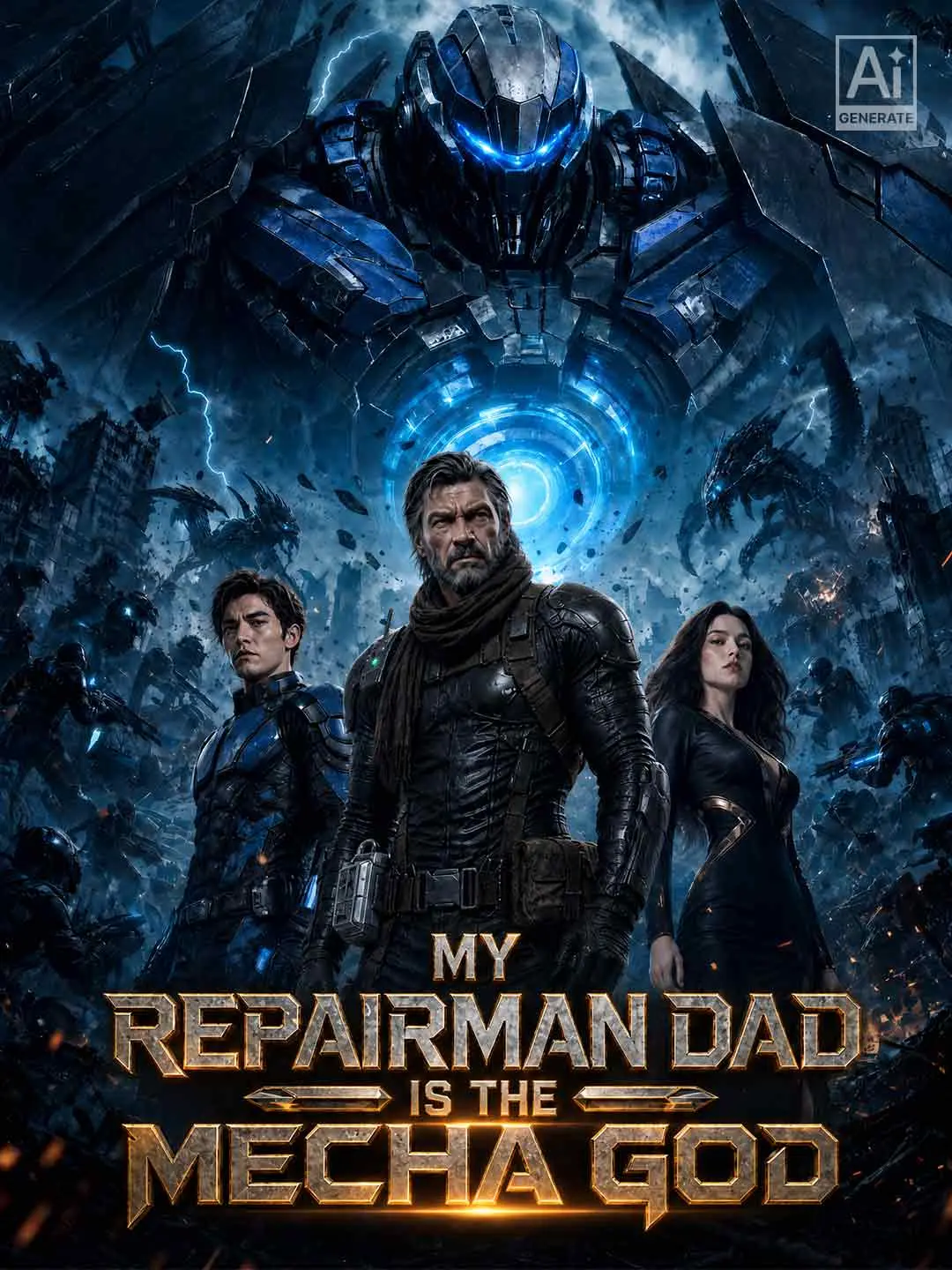 Cover of the miniseries My Repairman Dad Is the Mecha God