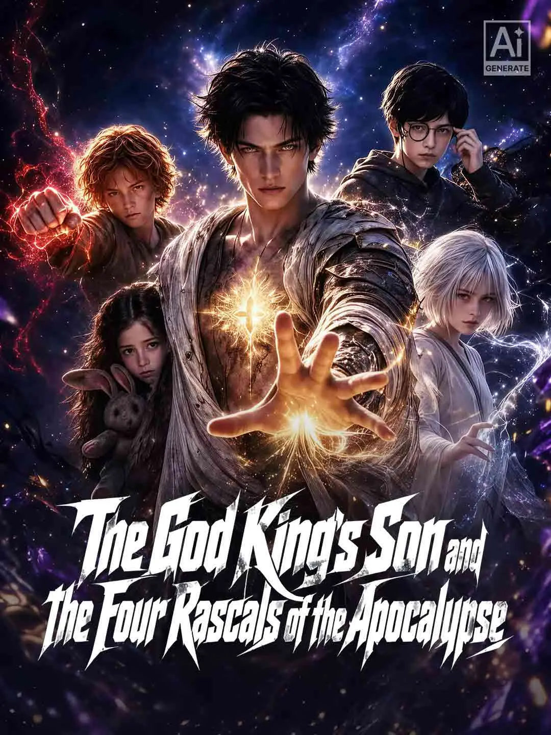 Cover of the miniseries The God King's Son and the Four Rascals of the Apocalypse