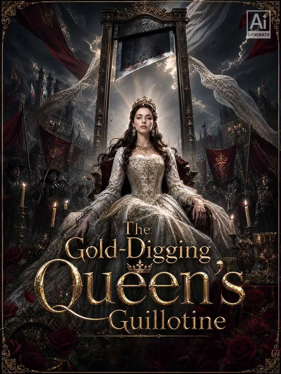 Cover of the miniseries The Gold-Digging Queen's Guillotine