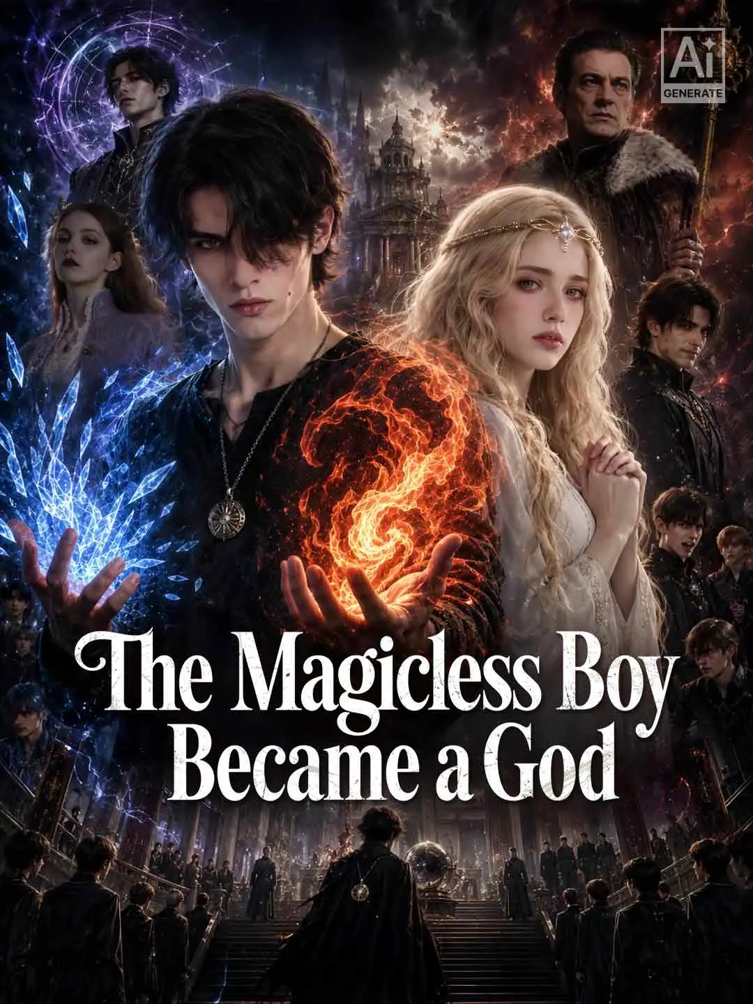 Cover of the miniseries The Magicless Boy Became a God