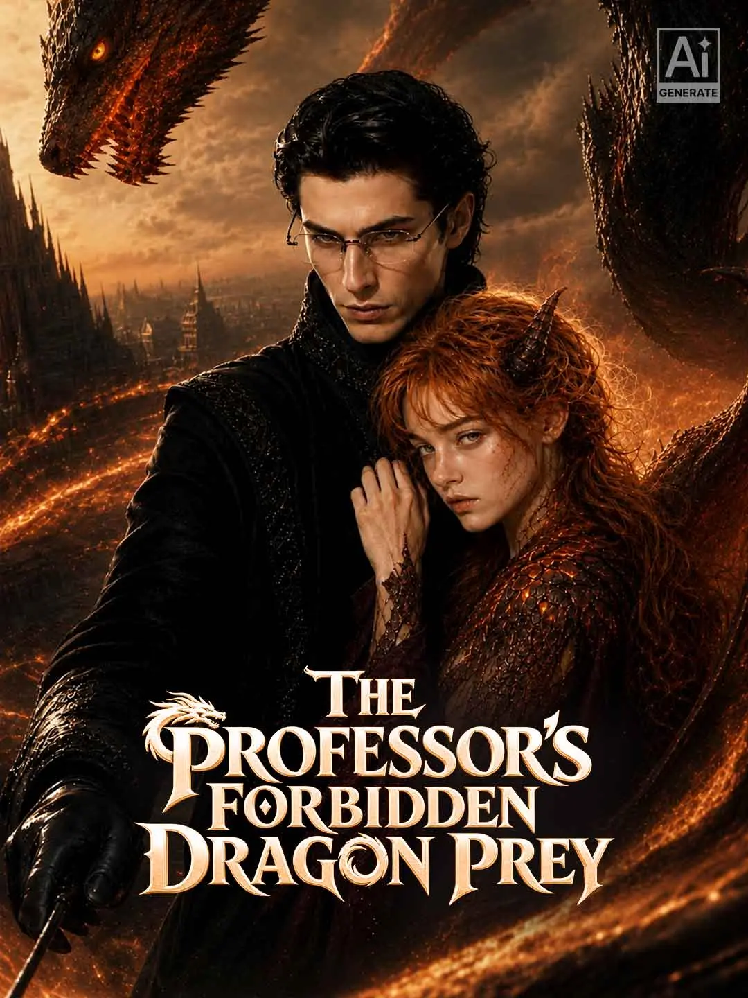 Cover of the miniseries The Professor’s Forbidden Dragon Prey